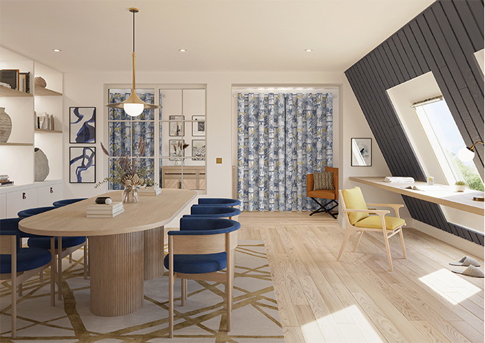 Elka, China Blue - Made to Measure Curtains - Image 14